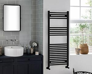 Vogue Chube Electric Only Towel Rail 1200x300 RAL Matt Black