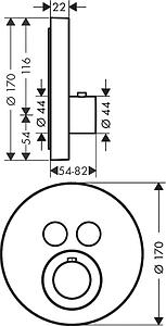 Axor Showersolutions Thermostatic Mixer Round For Concealed Installation For 2 Outlets Brushed Gold Optic