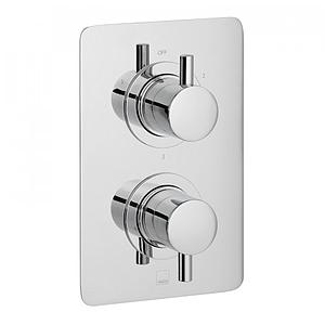 Vado Dx Celsius 3 Outlet, 2 Handle Concealed Thermostatic Valve With Soft Square Backplate Chrome