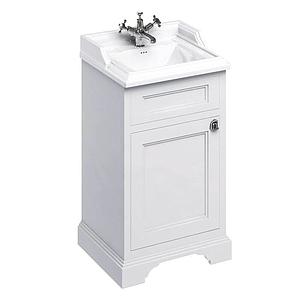 Burlington Freestanding 50cm Basin Unit With Door - Matt White