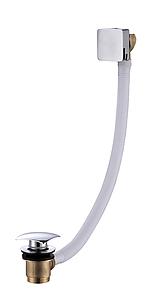 AVA Click Clack Square Overflow Bath Filler Polished Chrome