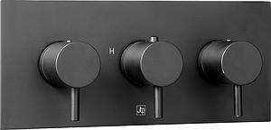 Just Taps Vos Two Outlet Thermo Conc Valve Horizontal Matt Black