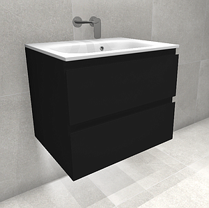 Faeber Mode 60 Basin Unit 2 Drawer Unit Ral 9004 Signal Black Matt