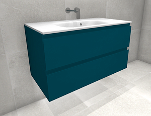 Faeber Mode 90 Basin Unit 2 Drawer Unit Ral 5025 Pearl Gentian Blue Matt