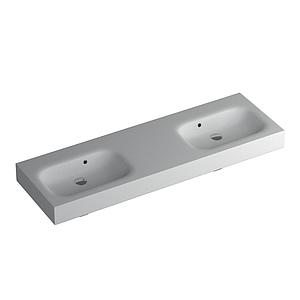 Faeber Infinite S1 Pearl 1500mm Double Wall Hung Basin White Matt