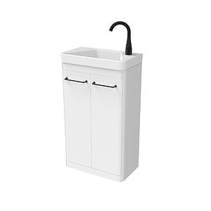 Saneux Hyde 50cm 2 Door Floor Standing Unit & Plinth - Matte White