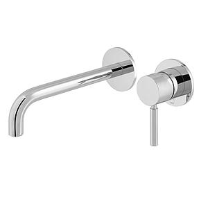Vado Origins Slimline 2 Hole Wall Mounted Single Lever Basin Mixer With Knurled Handle Chrome Knurled
