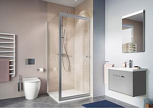 Crosswater Clear 6 Infold Door 900 Silver