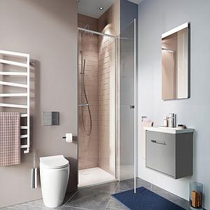 Crosswater Clear 6 Hinged Door 800 Silver