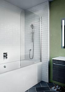 Crosswater Kai 6 Single Curved Bath Screen 875 Silver
