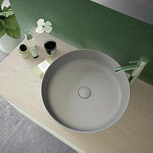 Rak Feeling 42cm Round Counter Top Wash Basin In Matt Grey