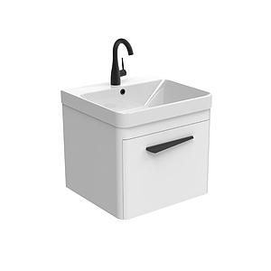 Saneux Hyde 50cm 1 Drawer Wall Mounted Unit - Matte White