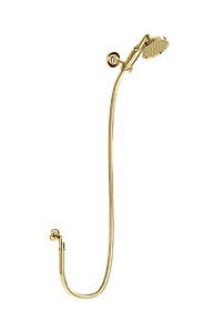 Burlington Riviera Handset & Hose & Elbow Gold