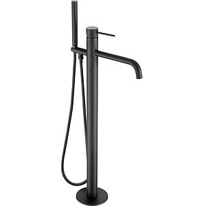 Just Taps Vos Floor Standing Bath Shower Mixer Tap With Shower Kit Matt Black