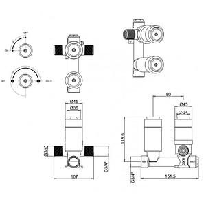 Crosswater Single Outlet Valve Body with Chrome Collar
