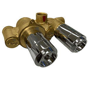 Crosswater 2 Outlet Valve Body with Diverter and Chrome Collar
