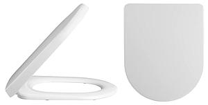 Hudson Reed Luxury D Shape Seat, Sc, Qr, Top Fix White