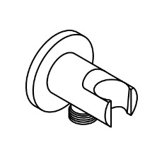 Ava Hand Shower Integrated Round Wall Outlet - Polished Stainless Steel