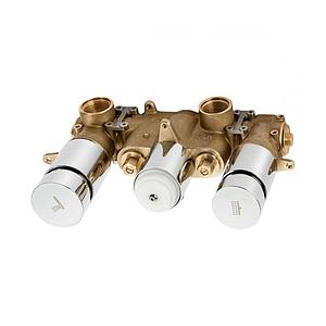 Crosswater Dial Push Button 3 Outlet Landscape Thermostatic Shower Valve Body