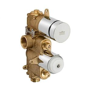 Crosswater Dial Push Button 2 Outlet Portrait Thermostatic Shower Valve Body
