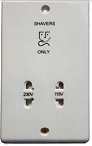 Cubico Dual Voltage White Shaver Socket