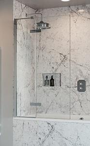 Crosswater Optix 10 Hinged Bath Screen With Inline Panel 90 Left Handed Polished Stainless