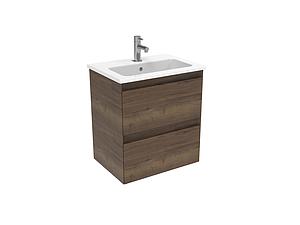 Saneux Uni 50cm 2 Drawer Wall Mounted Unit - English Oak