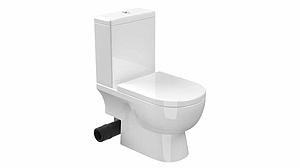 Saneux Austen Close Coupled Left Hand Soil Exit Wc Pan - Rimless