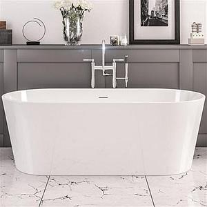 Eastbrook Lambeth Freestanding Bath 1590x740x560mm Inc Waste White