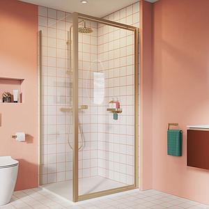 Crosswater Clear 6 Pivot Door 900 Brushed Brass