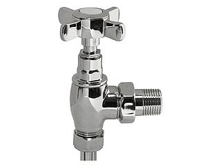 Vogue VL008 Pair Angled Valves With Cover Plates And Connection Tubes Brushed Nickel lacquered