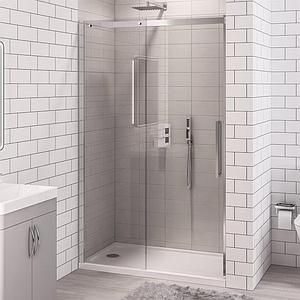 Eastbrook Corniche 2000x1400 8mm Semi-frameless Sliding Door Chrome