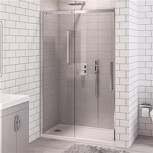 Eastbrook Corniche 2000x1400 8mm Semi-frameless Sliding Door Chrome