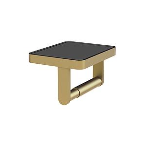 Vado Paper Holder With Black Glass Satin Brass