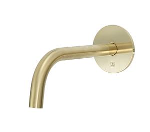 Just Taps Vos Slim Basin Spout 200mm Brushed Brass
