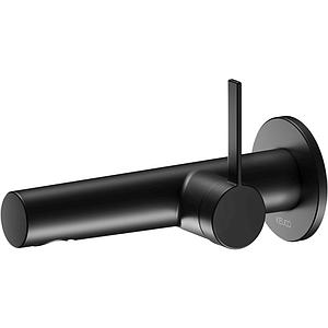 Keuco Ixmo Pure Wall Mounted 187mm Single Lever Basin Mixer Tap Matt Black (59516 370101) + (59516 370102)