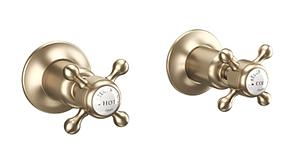 Crosswater Belgravia Crosshead Wall Stop Taps Brushed Brass