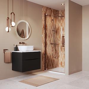 Crosswater Asura 8mm Hinged Door 900 Brushed Bronze