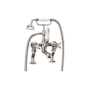 Crosswater Belgravia Crosshead Bath Shower Mixer Brushed Nickel