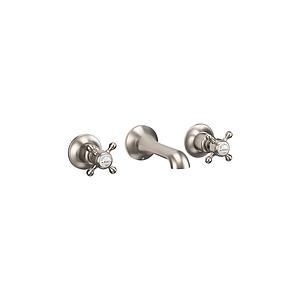 Crosswater Belgravia Crosshead 3 Hole Basin Set Brushed Nickel