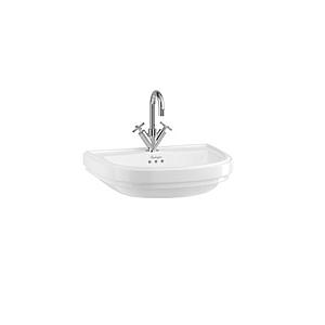 Burlington Riviera D Basin 580mm 1 Tap Hole - White