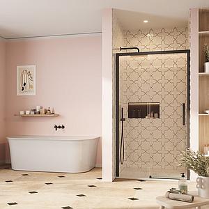 Crosswater Asura 8mm Sliding Door 1300 Matt Black