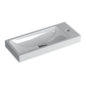 Faeber Silkstone Box 400mm Cloakroom Single Wall Hung Basin Gloss (requires Brackets)