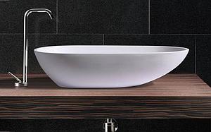 StoneKAST Ovale Sit On Basin Matt White 600x320mm
