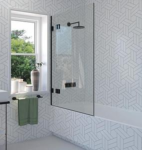 Shower Lab View 14 Standard-two Panel Hinged Bath Screen 889-909 X 1500