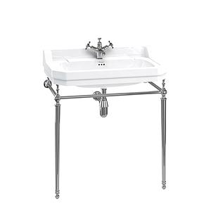 Burlington Edwardian 80cm Basin Wash Stand Chrome Plated Brass Fittings