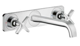 Axor Citterio E 3-Hole Basin Mixer For Concealed Installation Wall-Mounted With Spout 220 Mm And Plate Chrome