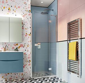 Crosswater Design 8 Hinged Door 900 Silver