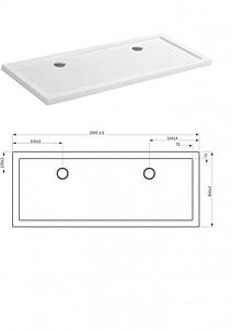 Crosswater Rectangular 35mm Acrylic Shower Tray 800 x 2000mm