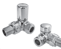 Abacus Ultima Corner Rad Valve Set Chrome